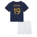 Frankrijk Karim Benzema #19 Babykleding Thuisshirt Kinderen WK 2022 Korte Mouwen (+ korte broeken)